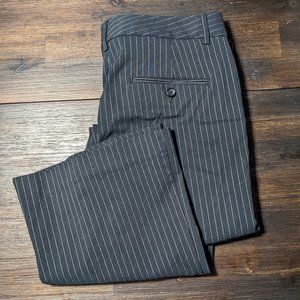 Black Pinstripe Express Design Studio Flare Slacks